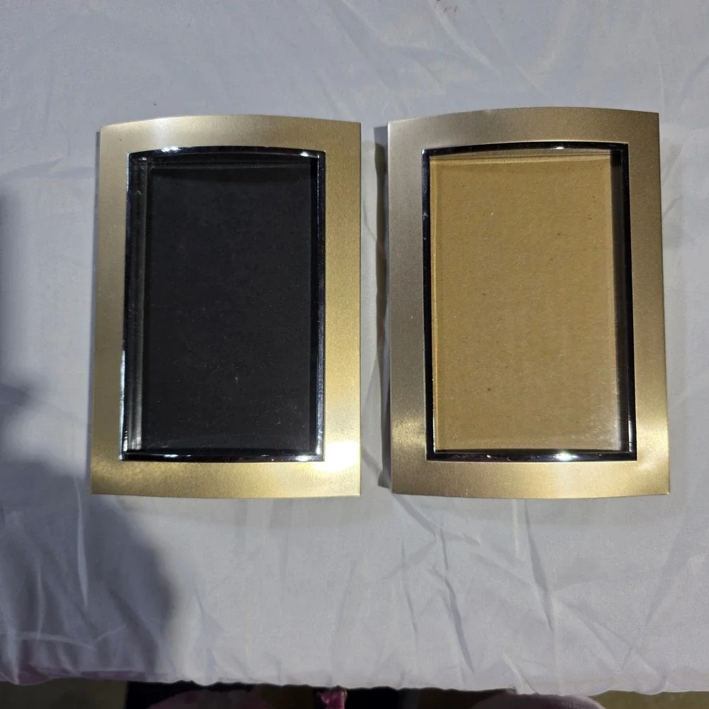 Set of 2 Gold Curved Modern Picture Frames 3.5x5 Photo Display Home Decor